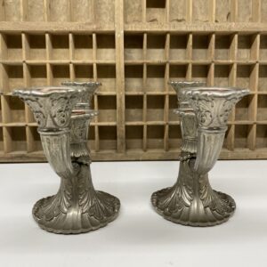 Coppia candelabri peltro anni '50 5