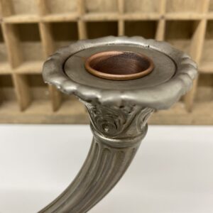 Coppia candelabri peltro anni '50 8